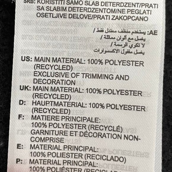 Adidas 1/4 Zip 100% Recycled Polyester Sweatshirt Black w Grey Stripes Sz M - Picture 12 of 14